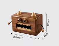 Boîte à mouchoirs en bois de noyer écologique de forme ronde avec option de logo personnalisé, impression en relief/en creux pour usage domestique
