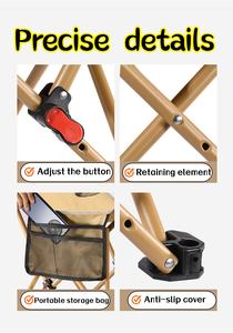 Chaise de camping portable ultralégère à dossier haut, modèle 2025, en tissu Oxford 600D, pliable en métal, design moderne, pour gym et pêche - Product Image 6