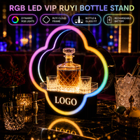 Support d'affichage LED pour bouteilles de bar de nuit, présentoir de bouteilles de whisky et de champagne lumineux RGB rechargeable avec logo personnalisé