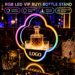 แท่นโชว์ขวดแชมเปญวิสกี้รูปทรงเมฆ LED แบบชาร์จไฟได้ สำหรับบาร์ คลับ ดิสโก้ เลานจ์ บริการโต๊ะวีไอพี งานปาร์ตี้ - Product Image 2