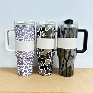 Nouvelle Tasse Isotherme en Acier Inoxydable à Double Paroi avec Impression Camouflage Personnalisée, Style Western Tendance, pour Sport et Voyage en Extérieur - Product Image 4