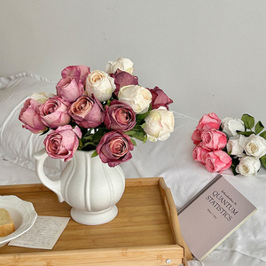 Bouquets de roses artificielles Yasunobu, fleurs en soie, décoration élégante pour la maison, accessoires de mariage - Product Image 3