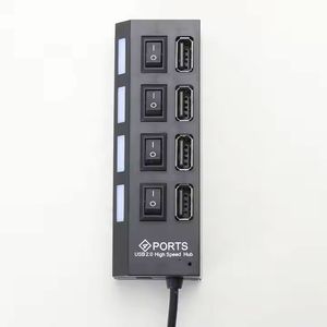 4Usb <b>Hub</b> Charger With Independent <b>Power</b> Switch Button Usb 2.0 <b>Hub</b> for Charging Desktop Laptop Extension for PC - Product Image 4