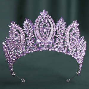Nueva Corona de Concurso de Belleza Estilo Barroco Europeo y Americano, Tiara de Cristal Hecha a Mano de Gran Tamaño para Campeona - Product Image 2