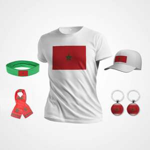 Kit de supporter de football du Maroc personnalisé - Maillot, écharpe et drapeau de l'équipe nationale, articles très demandés | Souvenirs et articles officiels de football pour supporters - Product Image 4