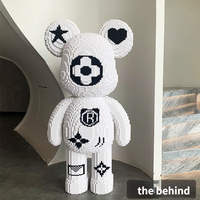 Nouveautés Briques Miniatures Assemblées Ours 93cm Collection Micro Blocs de Construction Figurines Bearbrick Jouets avec Lumière LED