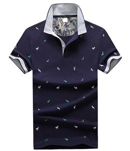 Haute qualité hommes 100% coton pour polo all-over imprimé décontracté quotidien tricoté tissu annuel confort en gros - Product Image 1