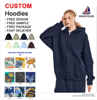 Sweat-shirt à capuche uni ample doublé polaire, cardigan zippé en maille, veste, fabrication sur mesure de sweats à capuche