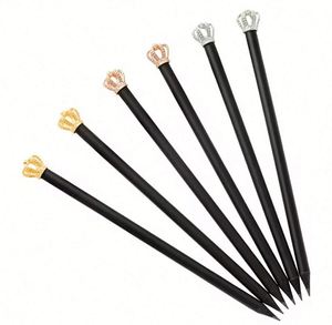 Crayons en bois noir créatifs de luxe personnalisés avec logo sur mesure et cristaux de diamant pour cadeaux - Vente en gros - Product Image 2