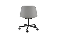 Chaise de travail mobile ergonomique en tissu gris pivotante avec roulettes pour le coworking