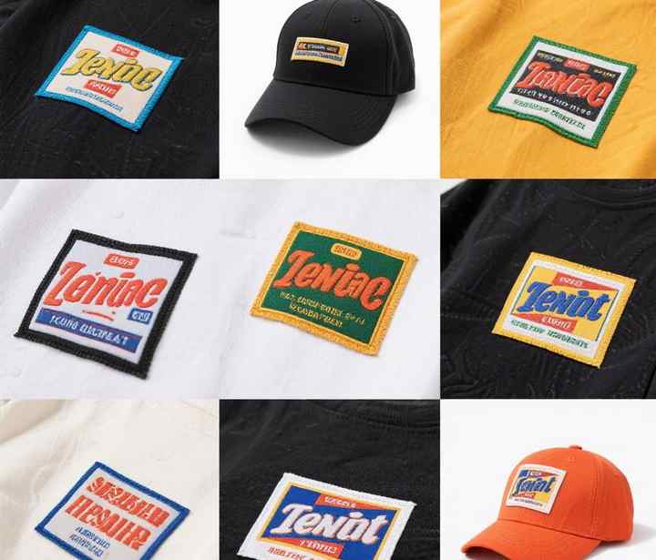 Etichetta personalizzata tessuto tessuto tessuto etichetta collo, etichetta cappello, marchio di moda taglio dritto etichetta di abbigliamento