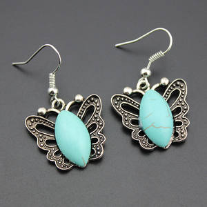 Set di Gioielli all'Ingrosso in Stile Indiano con Orecchini e Collana in Lega Turchese per Donne - Product Image 2