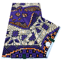 Meilleure Vente Tissu Wax Africain Original Hollandais Kitenge Wax Java Imprimé 6 Yards pour Confection de Robes