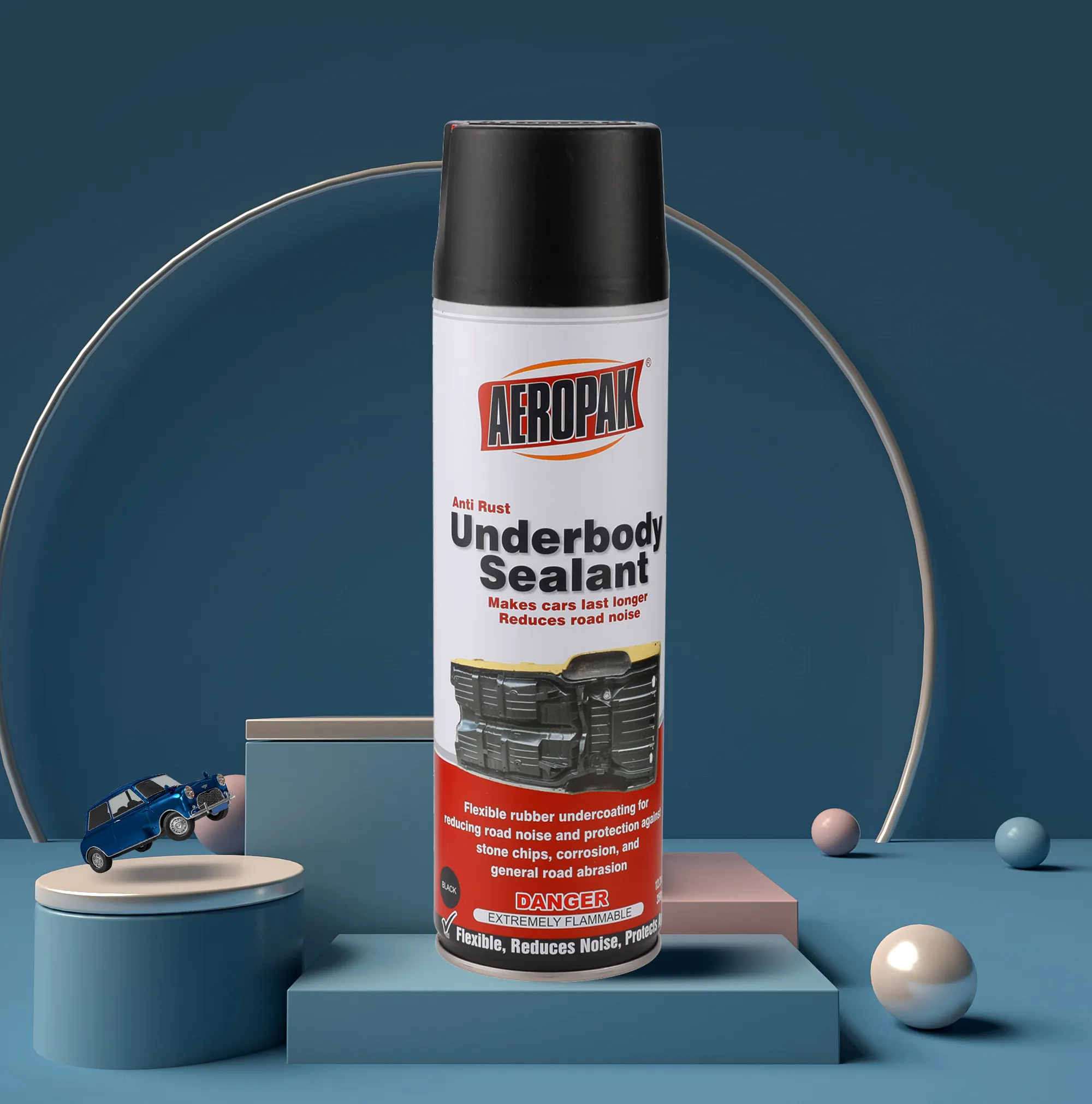 Aeropak 500ml Aerosol Car Chassis Protection Rust Proof Anti Corrosion Coating Rubberized Undercoating Spray