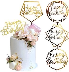 Happy Birthday Cake Topper Acrilico Del Bigné Topper per Vari Decorazione Della Torta di <span class=keywords><strong>Compleanno</strong></span> <span class=keywords><strong>Oro</strong></span> - Product Image 1