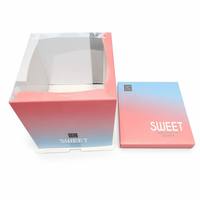 Élégante boîte cadeau à gâteau en deux parties avec fenêtre transparente – Emballage de boulangerie haut de gamme pour gâteaux d'anniversaire, de mariage et de fête