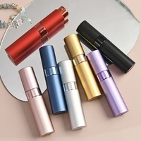 Vente en gros de vaporisateurs de voyage de 10 ml vides, rechargeables, en aluminium, à fine brume, avec pompe à parfum, flacon en verre avec impression d'écran