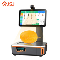 Système de point de vente avec balance d'étiquetage IA PSJ2500, Windows 10, écran tactile 15,6 pouces, panneau capacitif 10 points, capacité 15/30 kg, imprimante thermique
