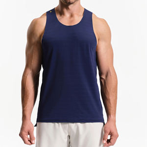 Wholesale Men's Gym Fitness <b>Workout</b> <b>Tank</b> <b>Tops</b> Athletic Training Running T-Shirts Breathable Bodybuilding Stringer Knitted - Product Image 2