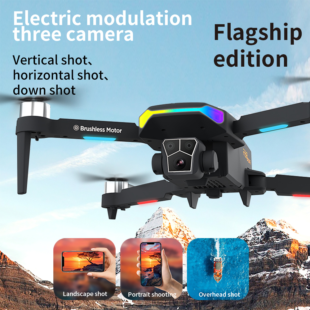 Drone F168 4K Avec Stabilisation EIS, évitement Obstacles 360° Et Batterie 25min - Idéal Débutants Et Adultes | Drone Pliable Avec Caméra Triple Objectif