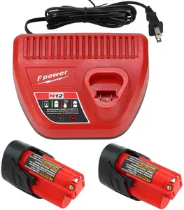 12V 3000Mah Lithium-Ion Vervangende Batterij En Oplader Compatibel Met Milwaukees Batterij Snoerloze Gereedschappen