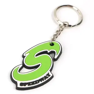 Nhà máy trực tiếp giá 2D Logo tùy chỉnh thư S thiết kế nhân vật cao su mềm PVC Keychain