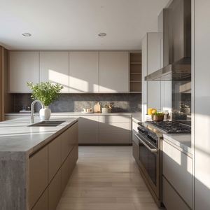 Porte de cuisine en bois laqué en gros, placage de bois mélaminé, avec toutes sortes de lignes de production, portes de cuisine - Product Image 2