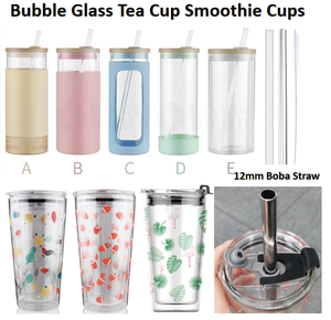 Emode-Tazas de vidrio con tapas y taza de <span class=keywords><strong>café</strong></span> con hielo de paja, resistentes al calor, con pajitas de Metal, adecuada para <span class=keywords><strong>café</strong></span>, Jui - Product Image 5