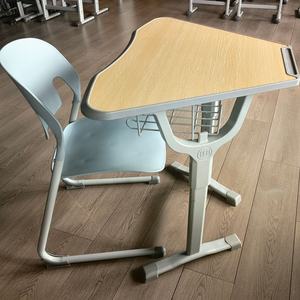 <strong>Height</strong> <strong>Adjustable</strong> Activity Circular Connecting Desk Diamond Collaborative School Student <strong>Tables</strong> with 6 Kids Plastic Party Chairs - Product Image 4