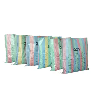 두바이 폴리 프로필렌 다채로운 스트립 Pp 짠 가방 자루 쌀 가방 쇼핑백 Pp 아프리카에 다채로운 실로 짠 자루 수출