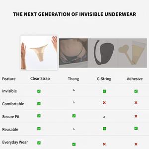 Nueva Braguita Invisible de Tela de Seda de Hielo, Sin Costuras, Antideslizante, con Borde Ondulado, de Talle Bajo, de Una Pieza, para Gimnasio - Product Image 2