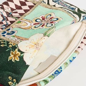 Custom Floral Print Eco-Friendly Recyclable Canvas Lightweight Durable Foldable Makeup Bag Portable Zip Multi-Function Cosmetic - Product Image 3