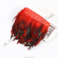 Plumes de coq naturelles teintes de haute qualité de 5 à 7 pouces pour coiffure indienne, costume de carnaval, garniture de robe, motif teint
