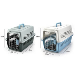 <span class=keywords><strong>Cage</strong></span> de transport portable de luxe pour chat et chien, approuvée par les compagnies aériennes, durable, carrée, pour les voyages, fermeture à bouton, en plastique et métal - Product Image 3