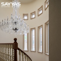 Ventana de Madera Revestida de Aluminio Sayyas W-FL95-IW con Operación de Apertura Abatible y Sistema de Cierre Multipunto para Seguridad y Ventilación