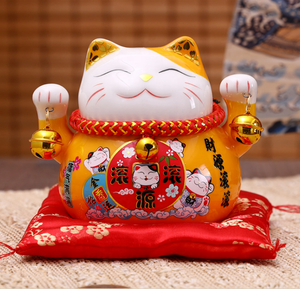 Tirelire en porcelaine japonaise de 4,5 pouces pour la maison, l'hôtel, la décoration de la société, figurine en céramique, cadeau, chat porte-bonheur <span class=keywords><strong>Maneki</strong></span> <span class=keywords><strong>Neko</strong></span> - Product Image 3