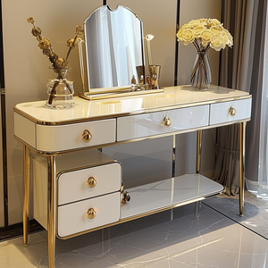 Best Sell Mirrored <strong>Make</strong> <strong>up</strong> <strong>Vanity</strong> Table Modern Dressing Table Set with Stool for Living Room - Product Image 2