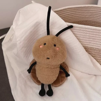Nouveaux produits en peluche super doux brodés en coton PP, en gros, personnalisés, en forme de cafard, mignons et kawaii