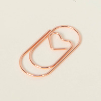 Alien Gold - Clip Metálico Creativo con Diseño de Corazón de Dibujos Animados, Marcapáginas, Material de Oficina, Acero, Venta al por Mayor