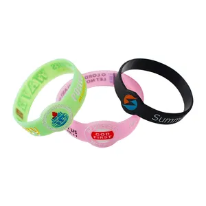 Customization Filling Injected Ink Rubber Wrist Band Bracelet Custom Logo Silicone Wristband For Promotional Gifts