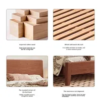 Lit en bois de chêne massif nordique, tissu écologique, style antique, 1,5 m/1,8 m, double, moderne, simple, nouveau style chinois, pour chambre à coucher