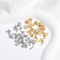 Breloques en forme de lettres, breloques en acier inoxydable avec lettres de l'alphabet A-Z, breloques initiales pour la fabrication de bijoux