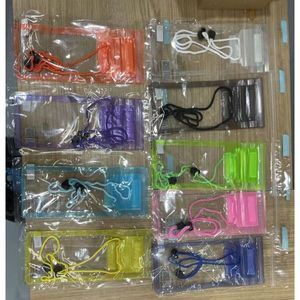 Estuche impermeable para auriculares con almacenamiento para audífonos y cables en un diseño transparente y colorido. - Product Image 1