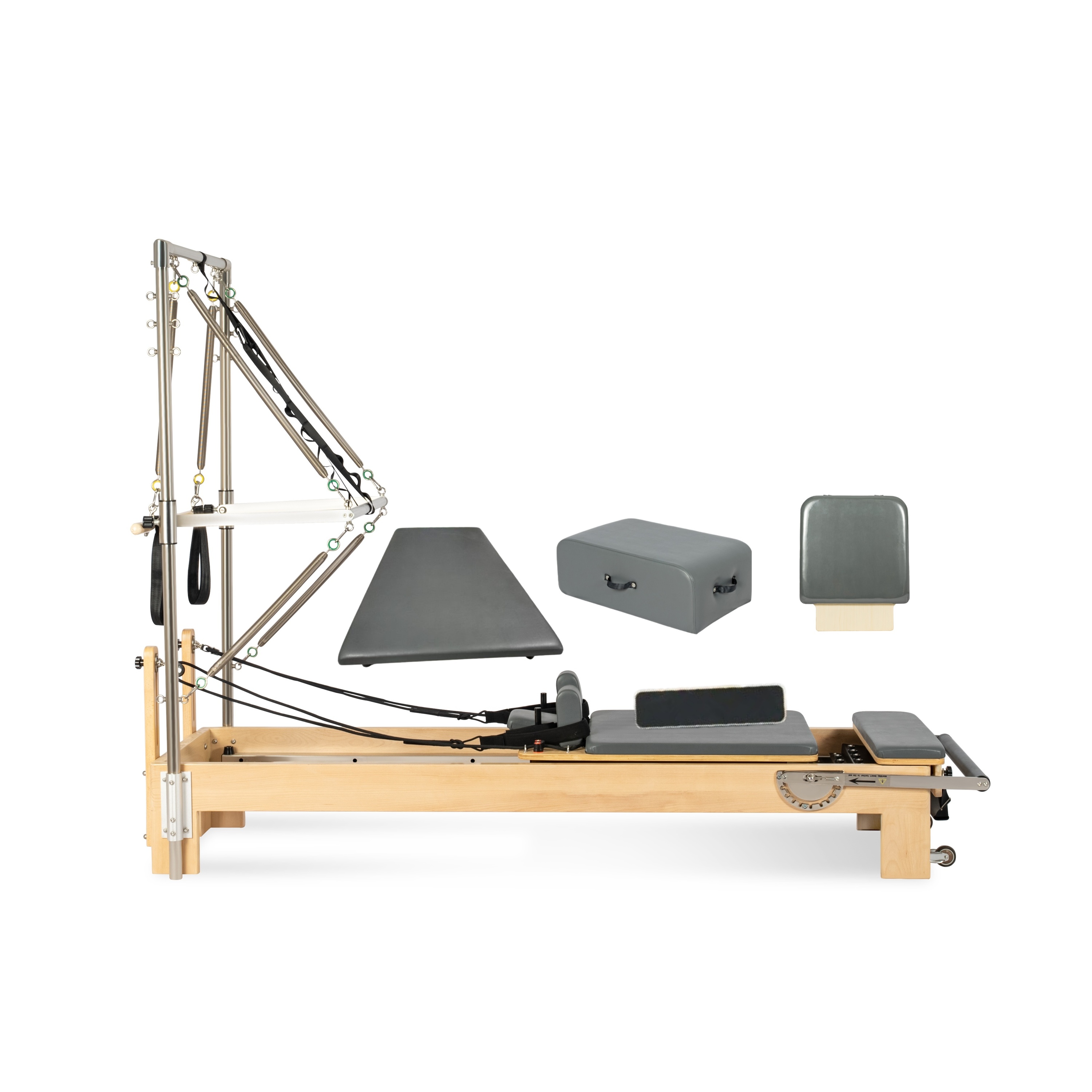 Reformer Pilates en hêtre avec demi-tour