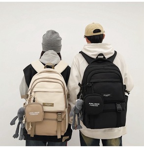 Sac à dos grande capacité <span class=keywords><strong>en</strong></span> nylon, sac de <span class=keywords><strong>voyage</strong></span> coré<span class=keywords><strong>en</strong></span> multifonctionnel, style Harajuku, résistant à l'usure, pour étudiants du collège et du lycée - Product Image 5