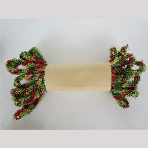 Cordão de tinsel para árvore de natal, decoração pequena