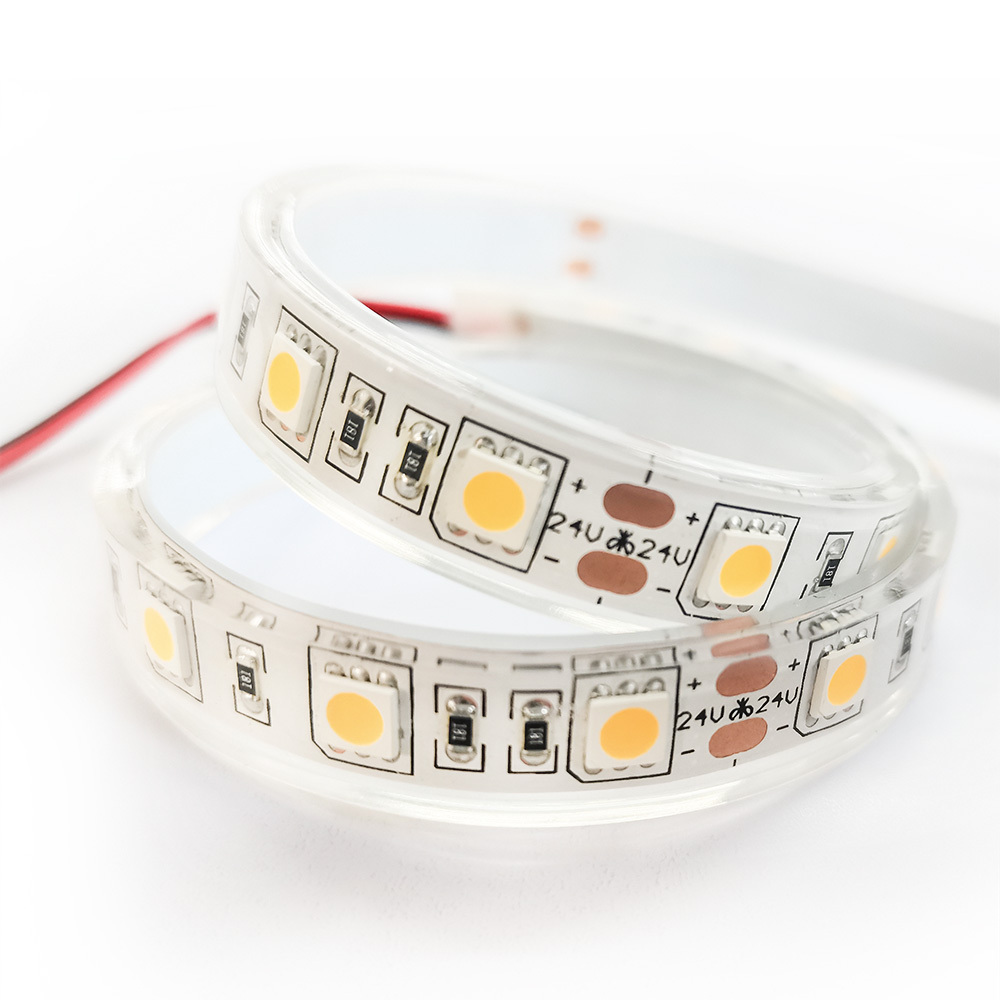 Hot Sale 5050 LED Strip Light Strings 60LEDs/m 12V/24V IP65 Waterproof Cuttable Dimmable Home Decoration Party/Cabinet/Bar Back