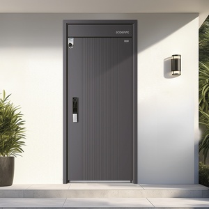<span class=keywords><strong>Porte</strong></span> d'entrée extérieure haut de gamme allemande en acier de sécurité, avec couvercle anti-pluie et serrure, en aluminium, design principal sécurisé - Product Image 3