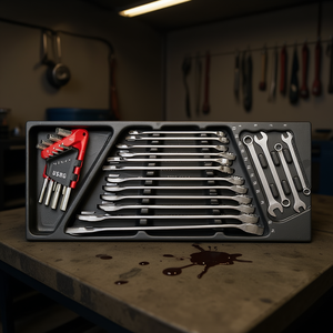 <b>Tool</b> Storage Set 25 Pc Metric Combination Wrenches And Screwdrivers For Automotive Repair - Product Image 3