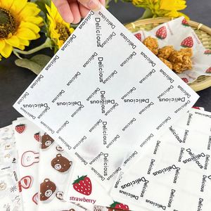 18*18CM Custom Logo Printed Deli Meat Hamburger Frie Burger Sandwich Wrap Wax <b>Sheets</b> Food <b>Wrapping</b> Greaseproof <b>Paper</b> - Product Image 2